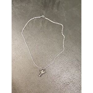 Sterling Silver Angel Playing Instrument Necklace